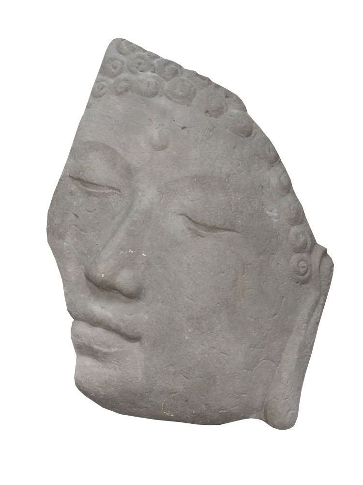 Gebroken Buddha gezicht wand plaat 100x80 cm